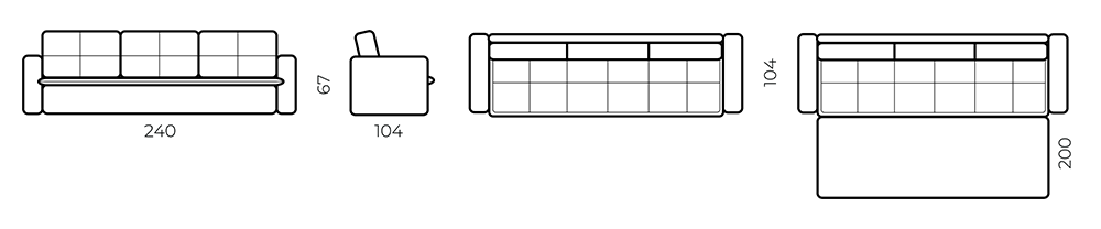 Bellissimo — dimensions drawing